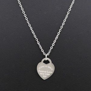 18k white gold over stainless steel heart necklace